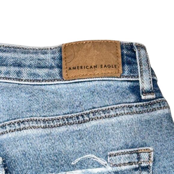 American Eagle Mom Jean Women's Size 2 Regular Blue Denim Stretch Distressed NWT - Picture 9 of 12